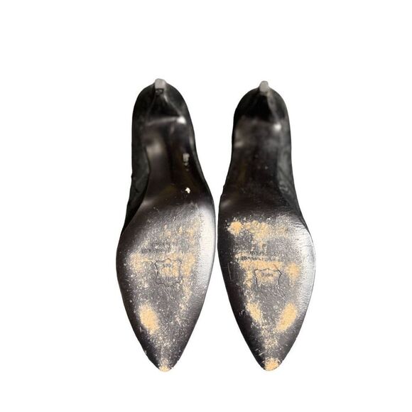 Stuart Weitzman Vintage Black Brocade Satin Pumps Size 8AA - Picture 2 of 4